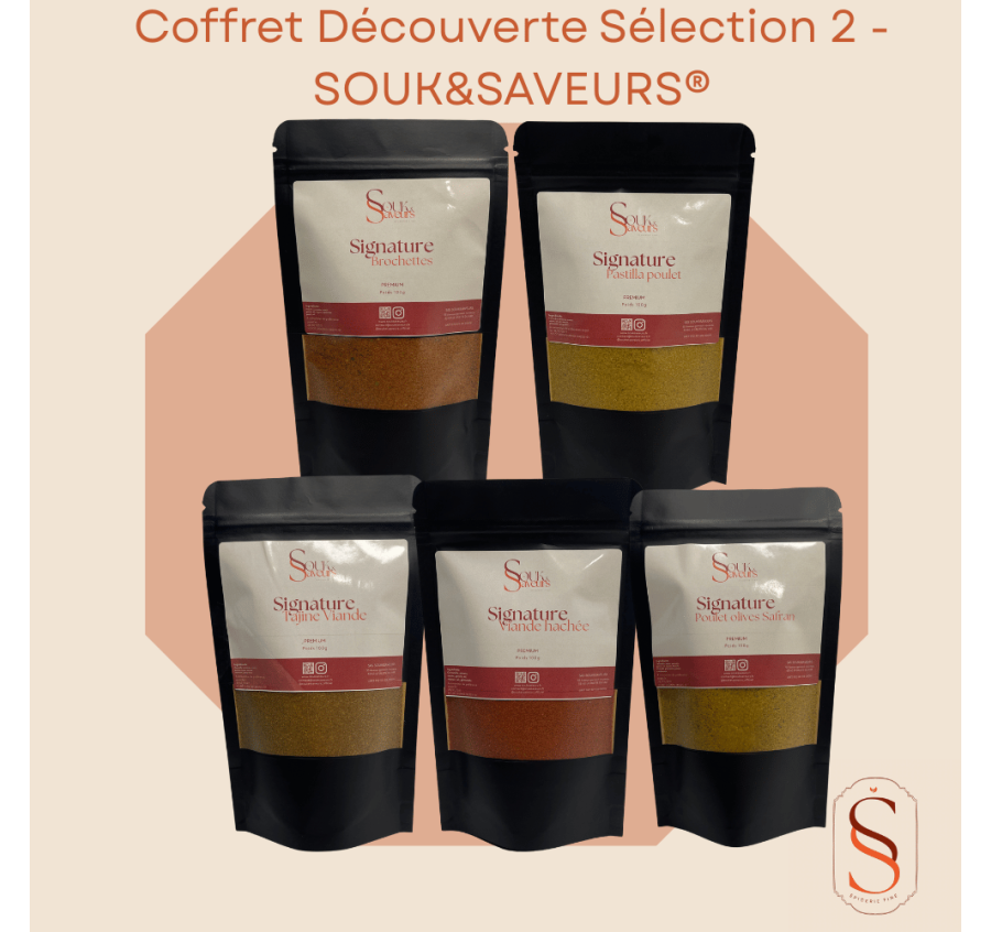 Coffret Découverte Épices – Sélection 2 | 5 Signatures Souk & Saveurs®