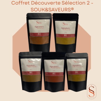 Coffret Découverte Épices – Sélection 2 | 5 Mélanges Marocains Souk & Saveurs