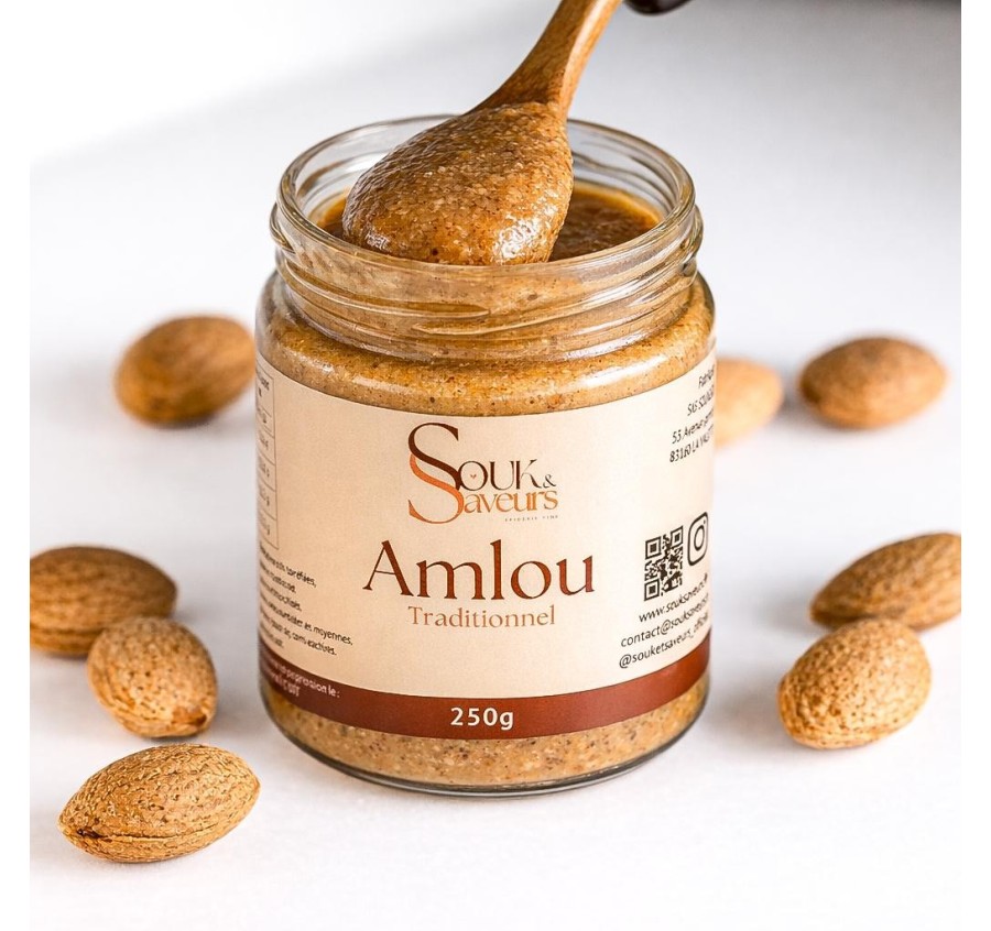 Amlou Traditionnel | Amandes Torréfiées, Huile d’Argan & Miel d’Oranger